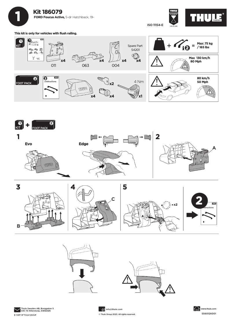 Página 1 del manual Manual de usuario Thule Kit 186079