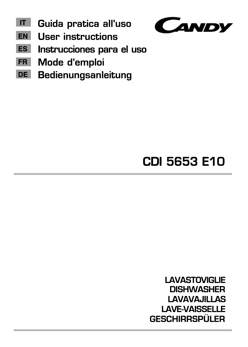 Page 1 de la notice Manuel utilisateur Candy CDI 5653E10/3-S