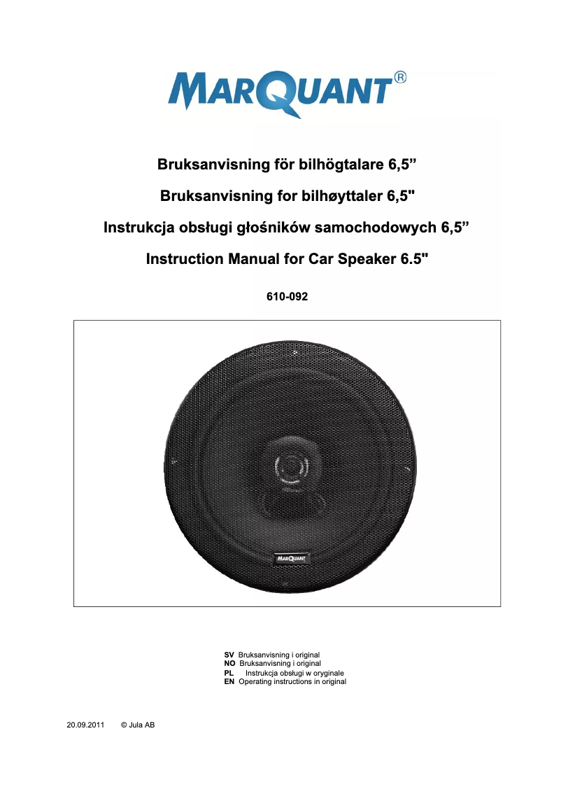 Image de la première page du manuel de l'appareil 610-092