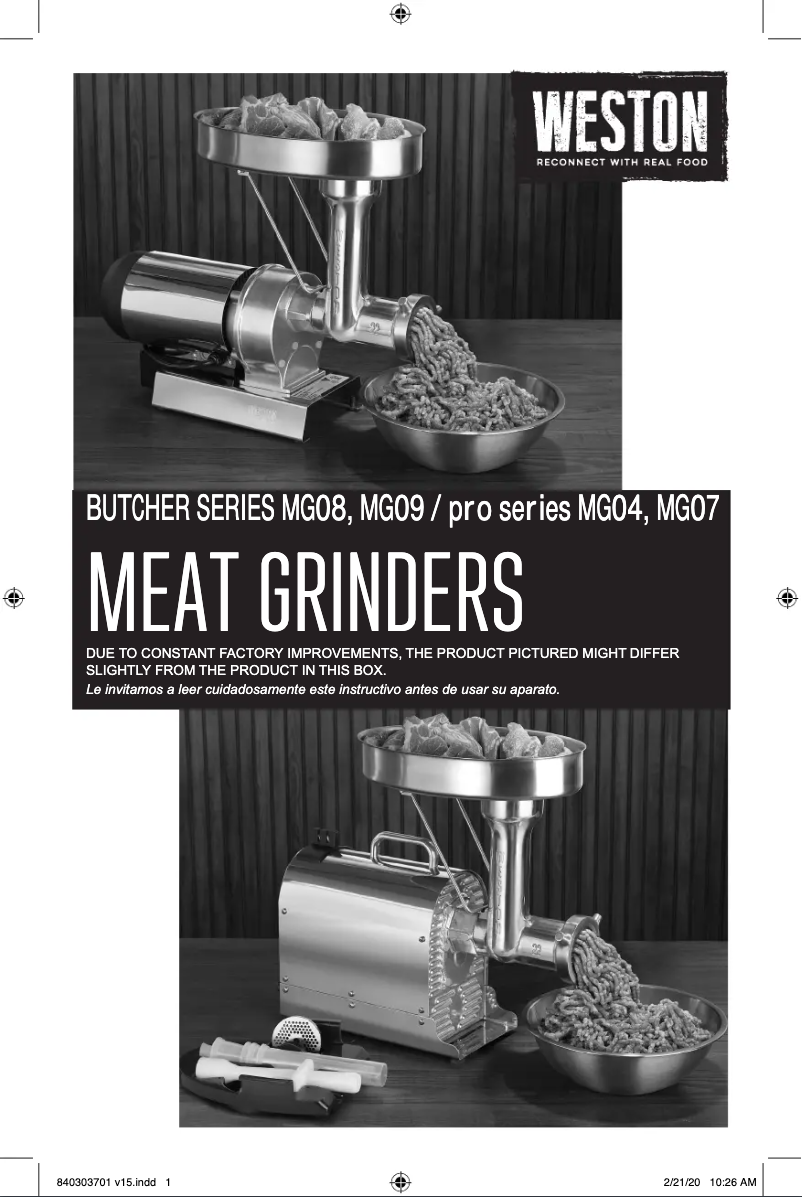 Image de la première page du manuel de l'appareil Butcher Series 09-2201-W