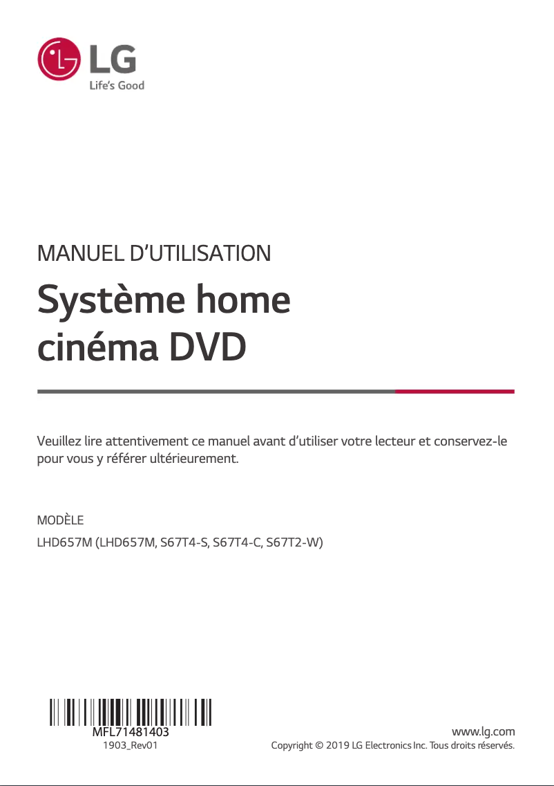 Página 1 del manual Manual de usuario LG LHD657M