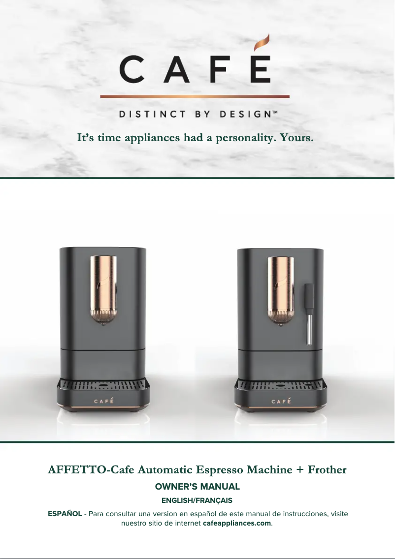 Page 1 de la notice Manuel utilisateur GE Café C7CEBAS3RD3