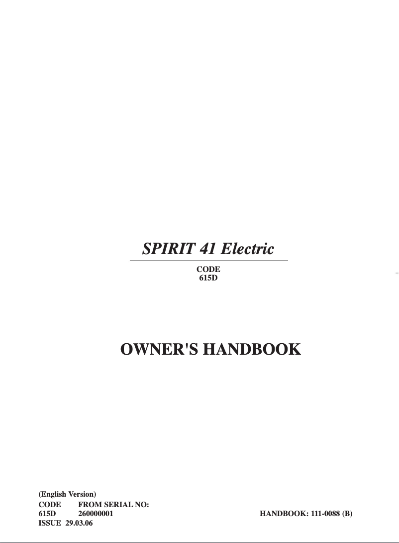 Image de la première page du manuel de l'appareil Spirit 41