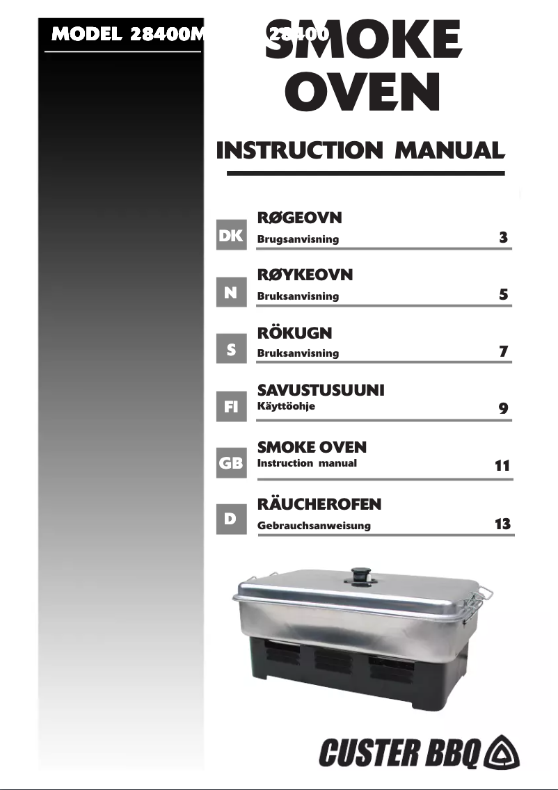 Page n°1 - Manuel utilisateur Custer BBQ 28400