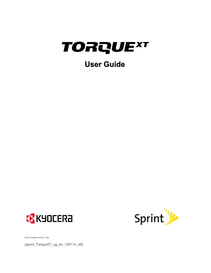 Image de la première page du manuel de l'appareil Torque XT E6715
