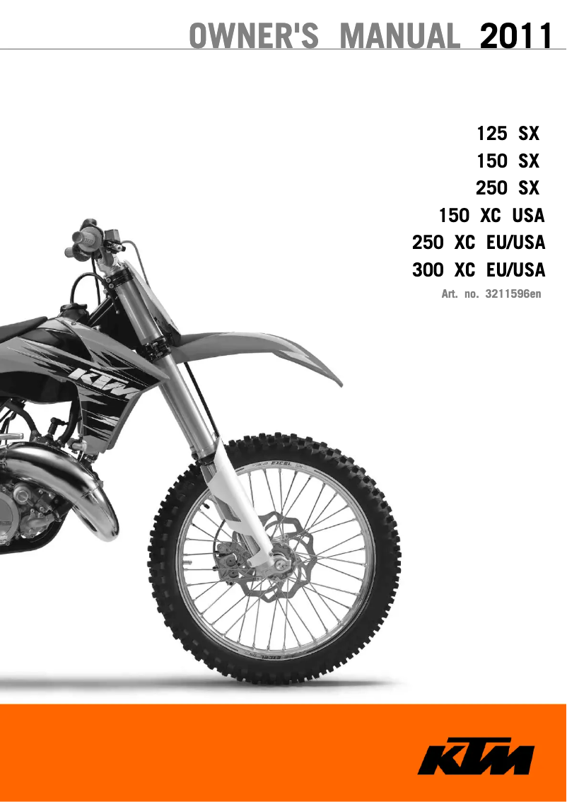 Page 1 de la notice Manuel utilisateur KTM 150 (2011)