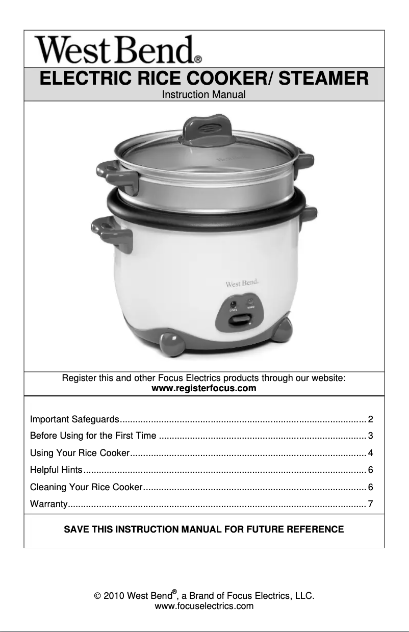 Page n°1 - Manuel utilisateur Focus Electrics 88011