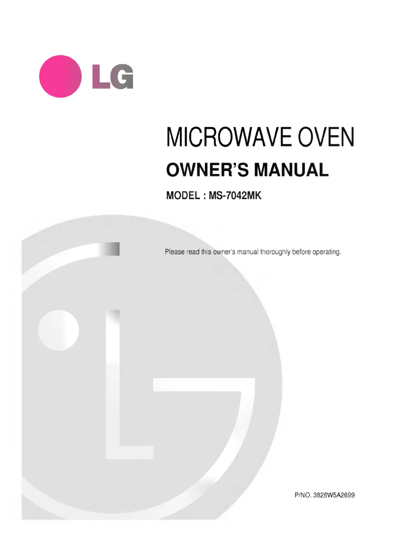 Page 1 de la notice Manuel utilisateur LG MS-0749V