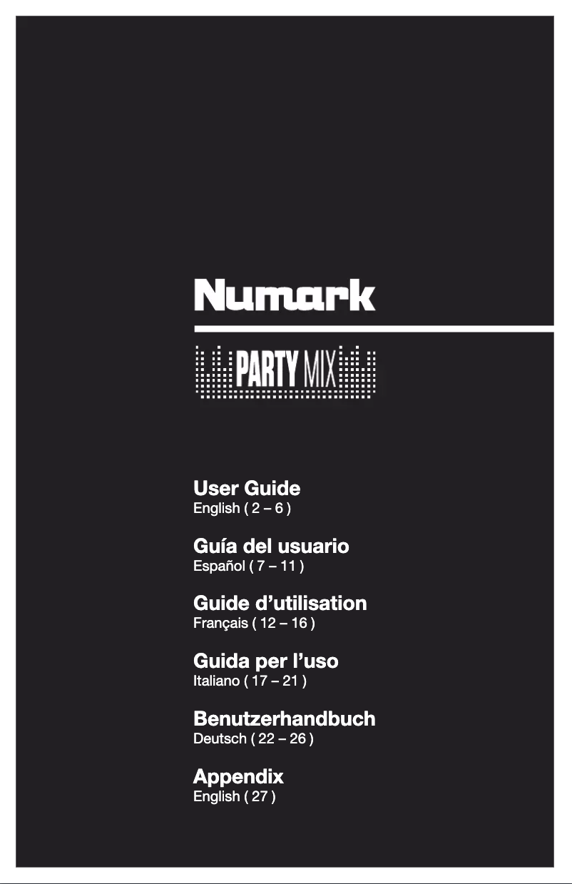 Page 1 de la notice Manuel utilisateur Numark Party Mix