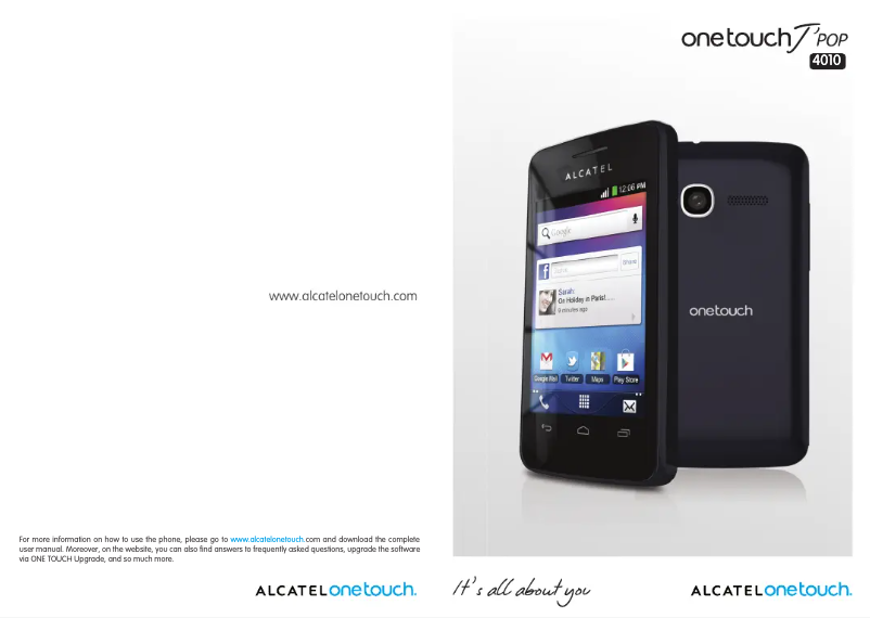 Page n°1 - Mode d'emploi Alcatel One Touch TPop