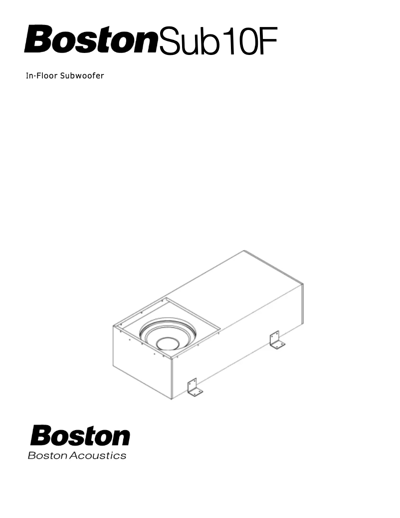 Page n°1 - Manuel utilisateur Boston Acoustics Sub10F