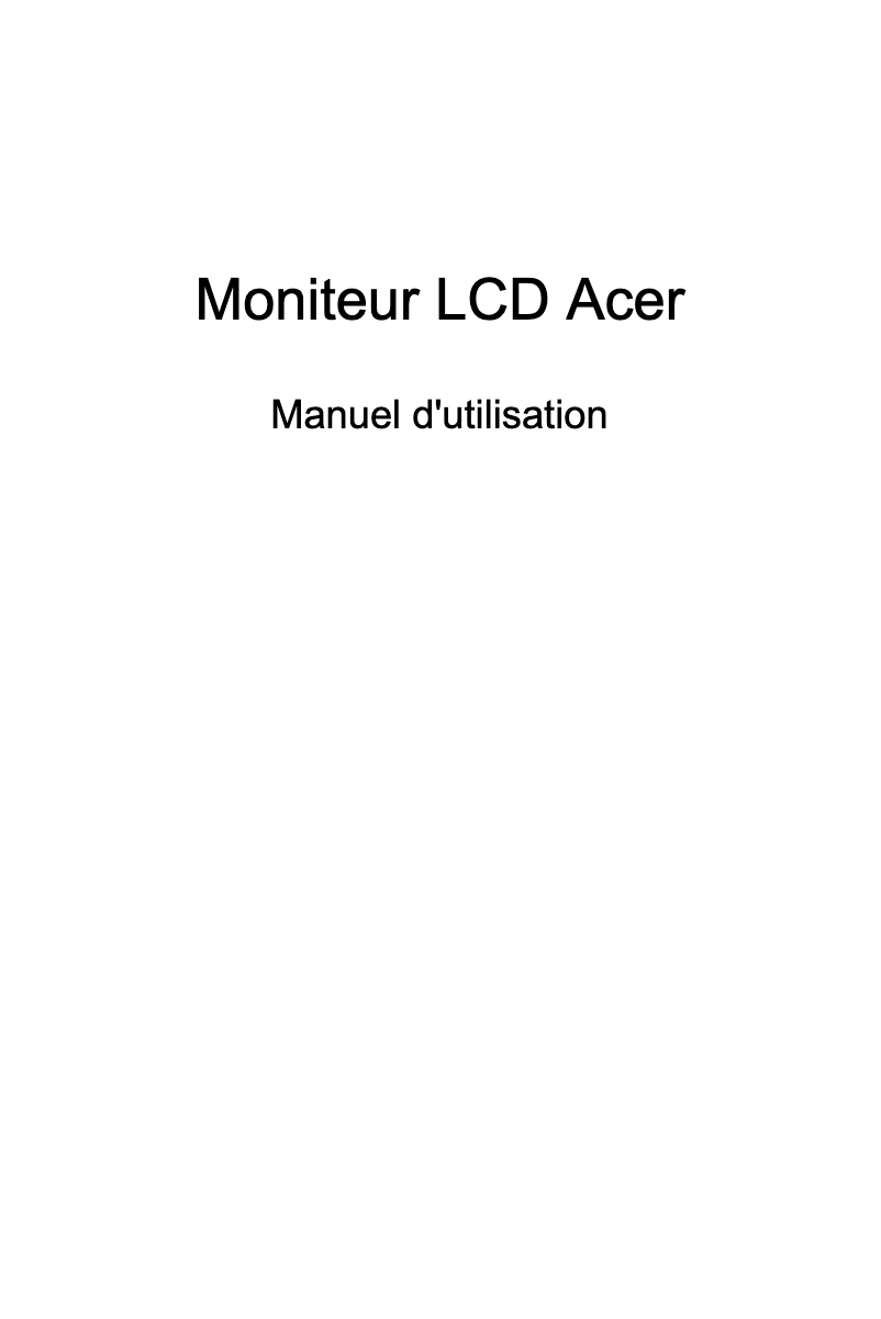 Page n°1 - Manuel utilisateur Acer EI242QRP