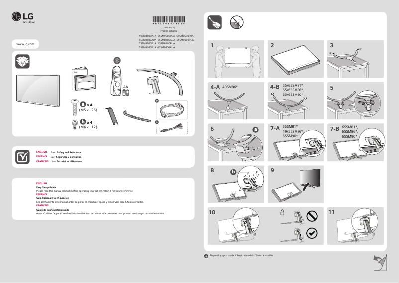 Page 1 de la notice Manuel utilisateur LG 65SM8600AUA