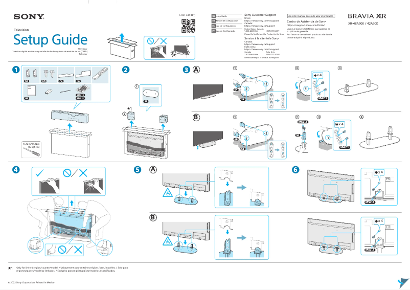 Page n°1 - Guide d'installation Sony XR-48A90K