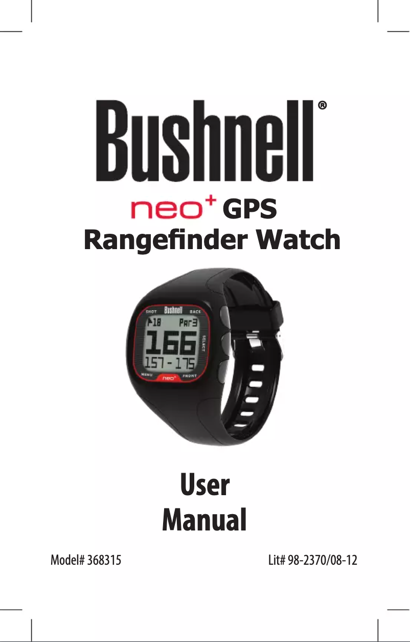 Page n°1 - Manuel utilisateur Bushnell Neo+ GPS Rangefinder Watch