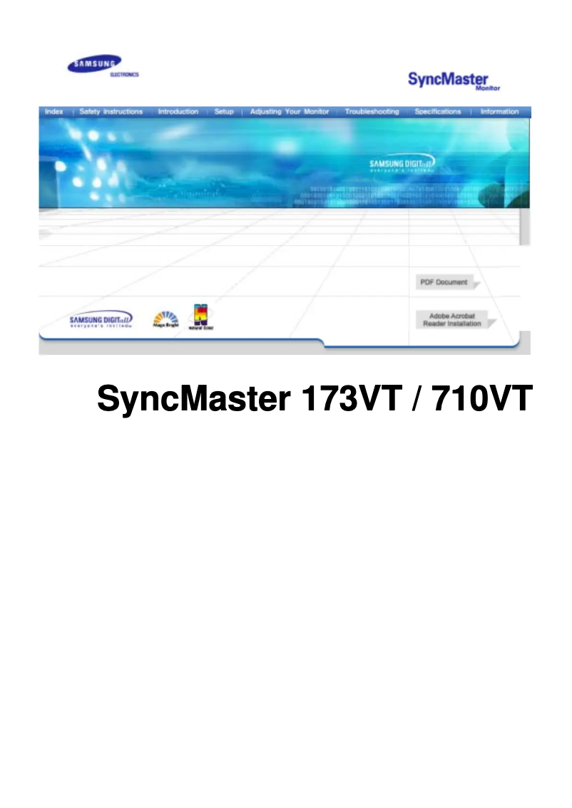 Page 1 de la notice Manuel utilisateur Samsung SyncMaster 710VT