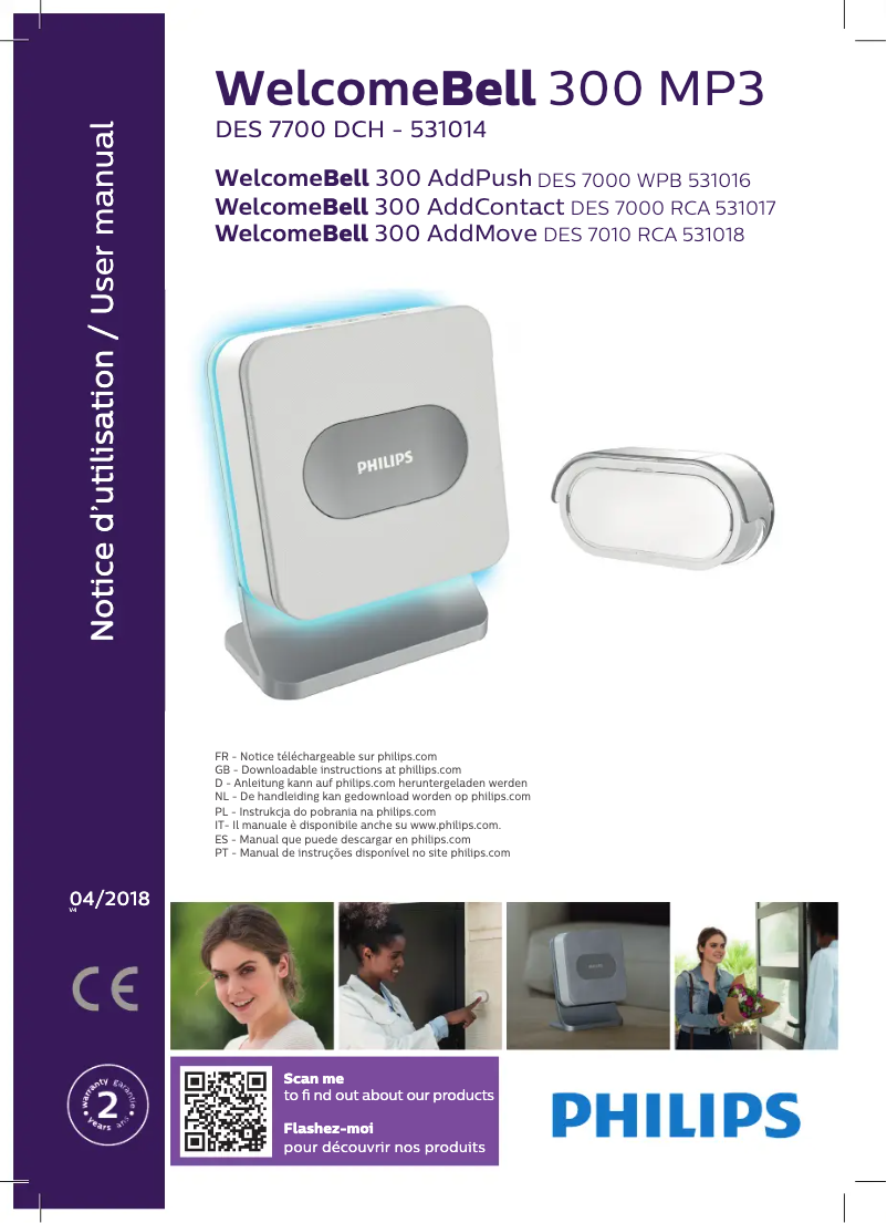 Page n°1 - Manuel utilisateur Philips WelcomeBell 300 MP3