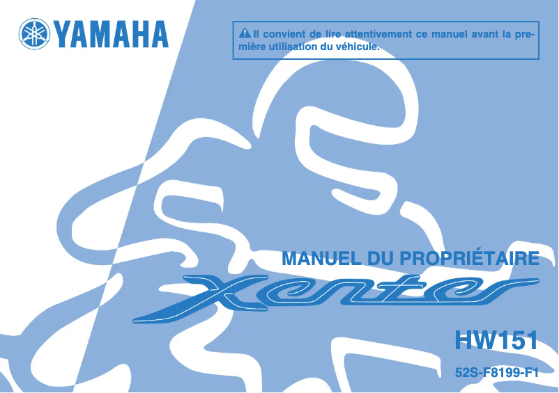 Page 1 de la notice Manuel utilisateur Yamaha XENTER 150 (2016)