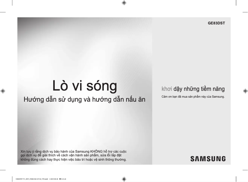 Page n°1 - Manuel utilisateur Samsung GE83DST