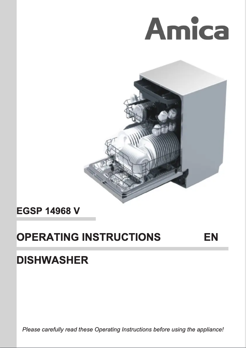 Page 1 de la notice Manuel utilisateur Amica EGSP 14968 V