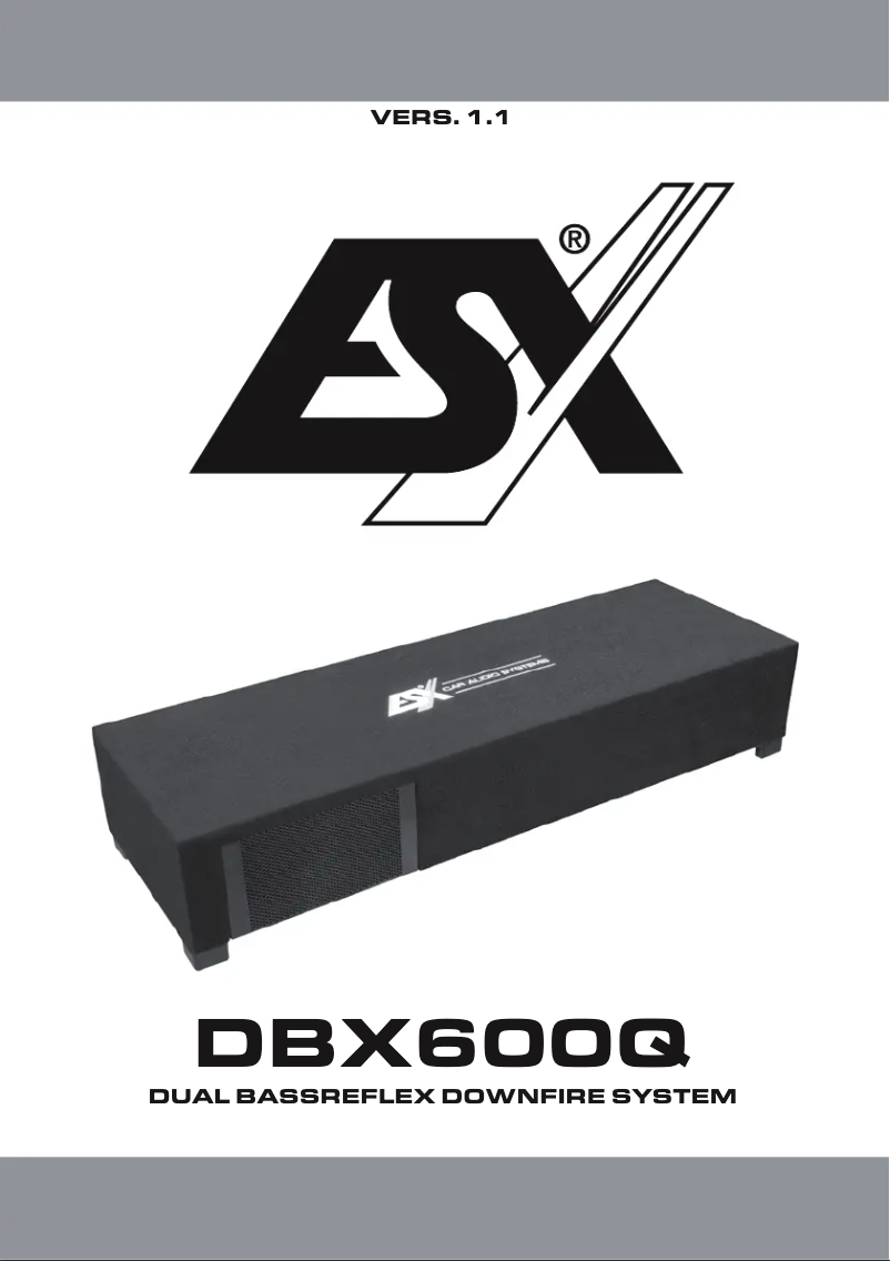 Image de la première page du manuel de l'appareil DBX600Q