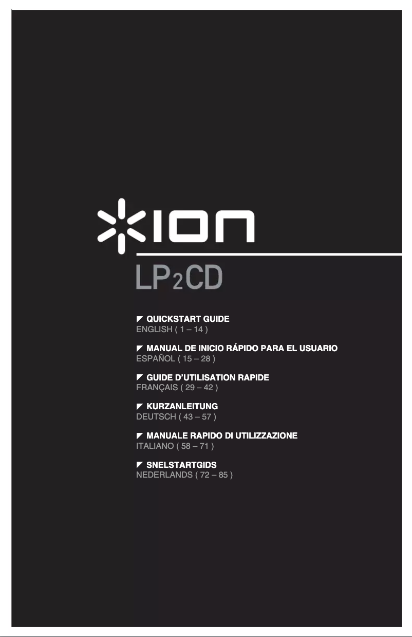 Page n°1 - Manuel utilisateur ION LP 2 CD