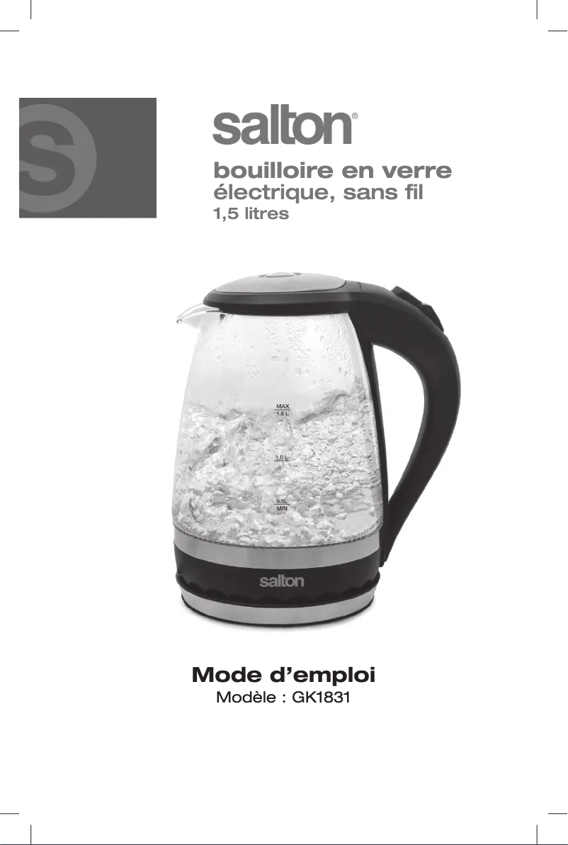 Page 1 de la notice Manuel utilisateur Salton GK1831