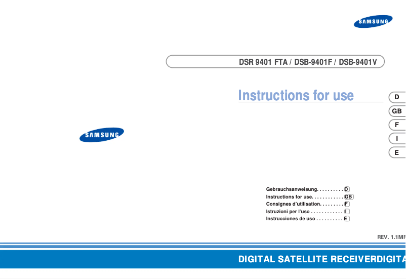 Page 1 de la notice Manuel utilisateur Samsung DSB-9401V