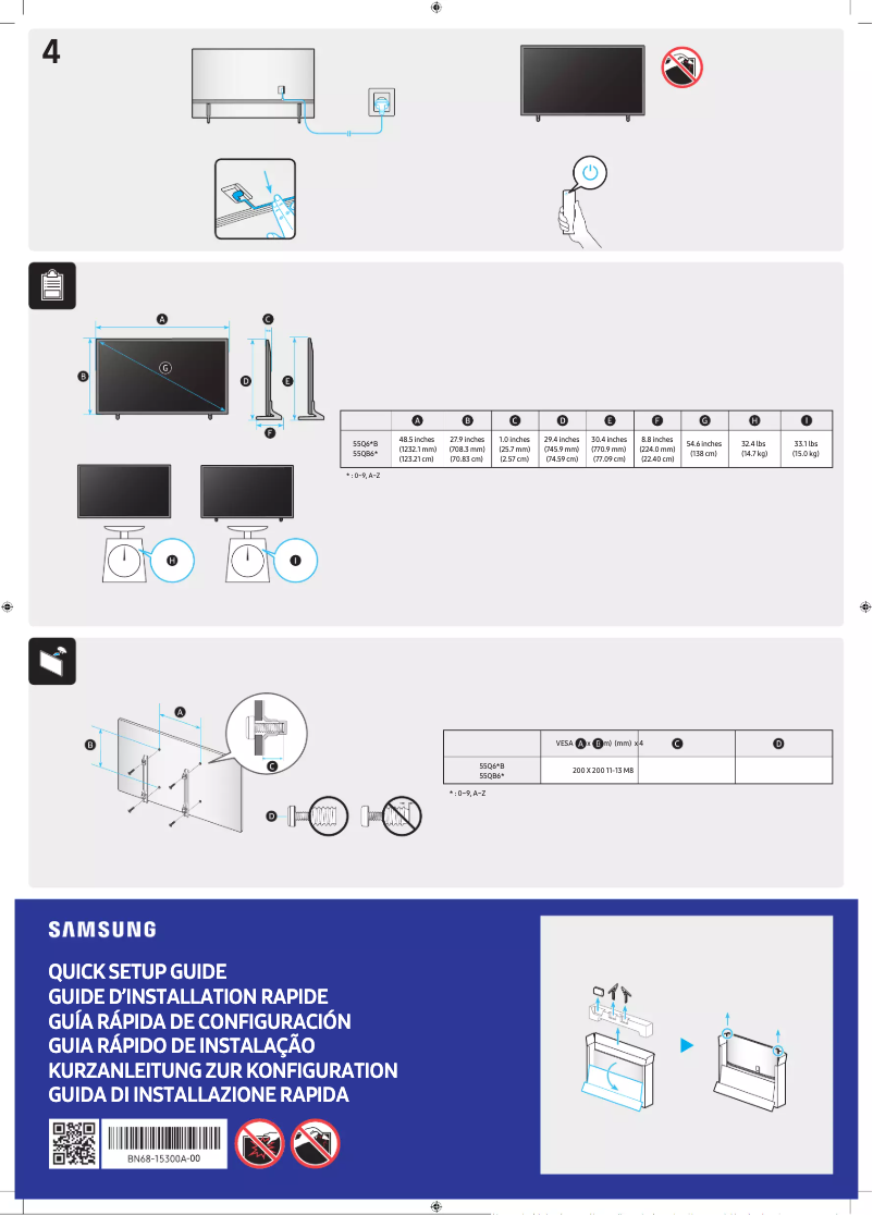 Page 1 de la notice Manuel utilisateur Samsung QA55Q63BAK