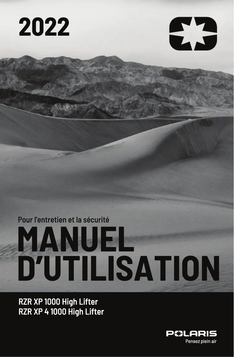 Page n°1 - Manuel utilisateur Polaris RZR XP 1000 High Lifter (2022)