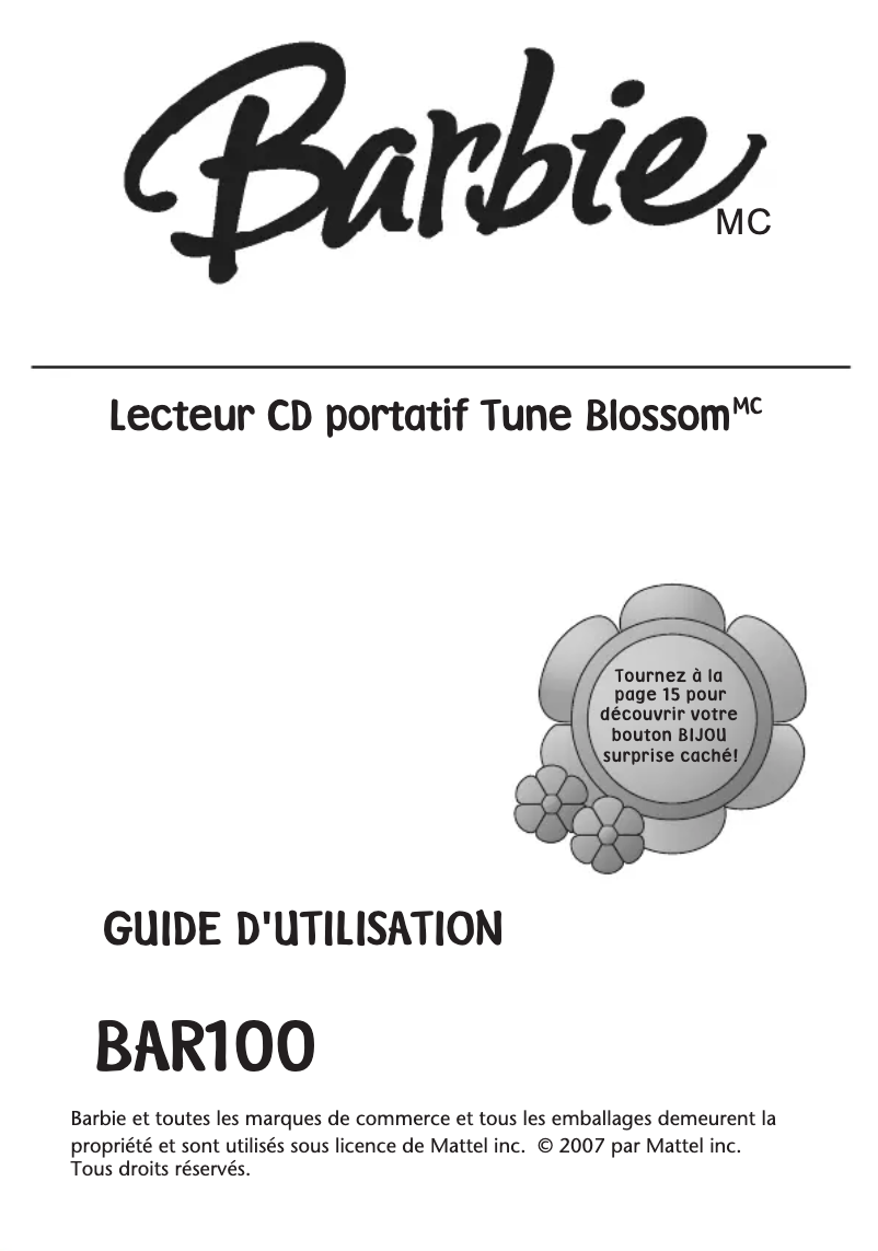 Image de la première page du manuel de l'appareil BAR100