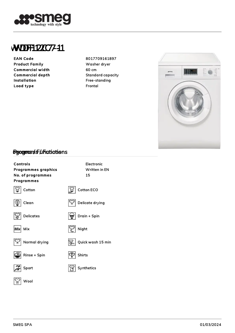 Image de la première page du manuel de l'appareil WDF12C7-1