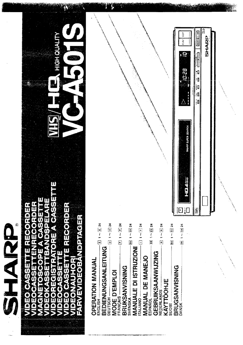 Page n°1 - Manuel utilisateur Sharp VC-A501S