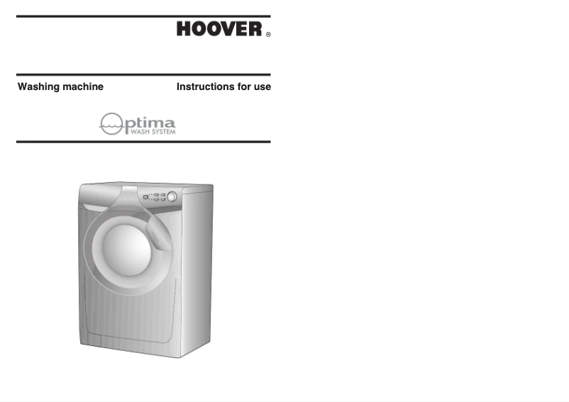 Page n°1 - Manuel utilisateur Hoover OPHS 712B