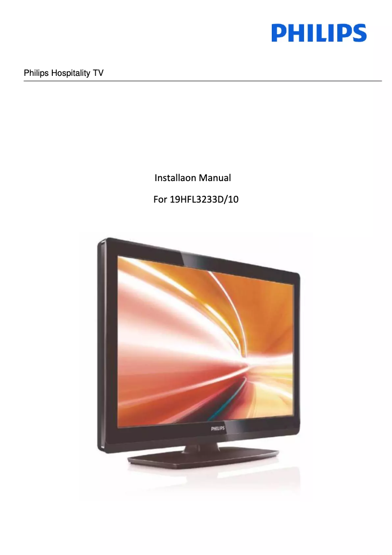 Page n°1 - Guide d'installation Philips 19HFL3233D