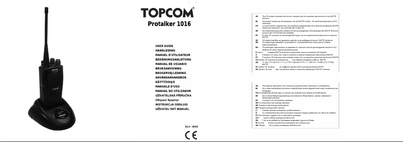 Página 1 del manual Manual de usuario Topcom Protalker PT 1016