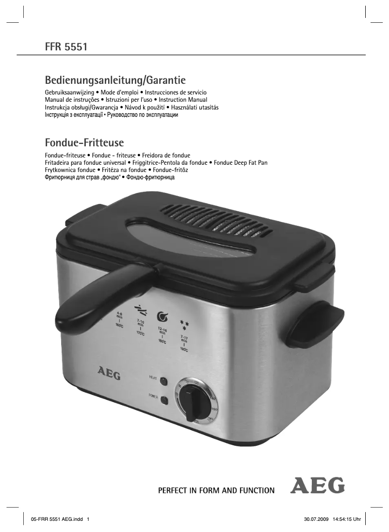 Page n°1 - Manuel utilisateur AEG FFR 5551