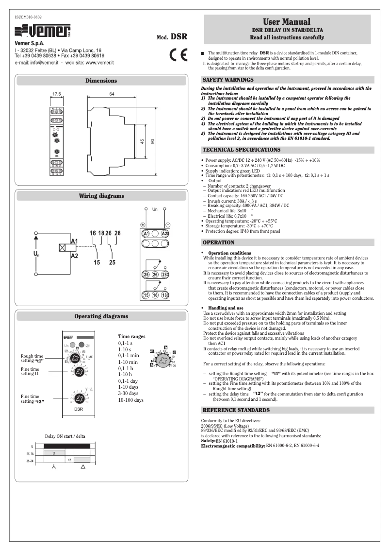 Image de la première page du manuel de l'appareil DSR