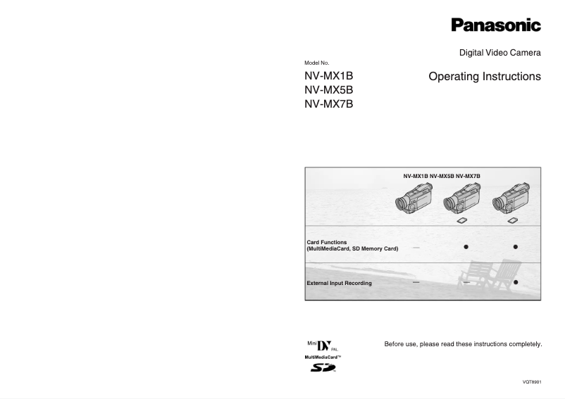 Page 1 de la notice Manuel utilisateur Panasonic NV-MX3A