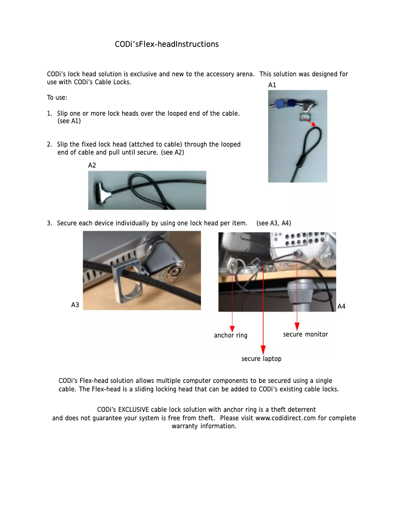 Image de la première page du manuel de l'appareil Flex Head