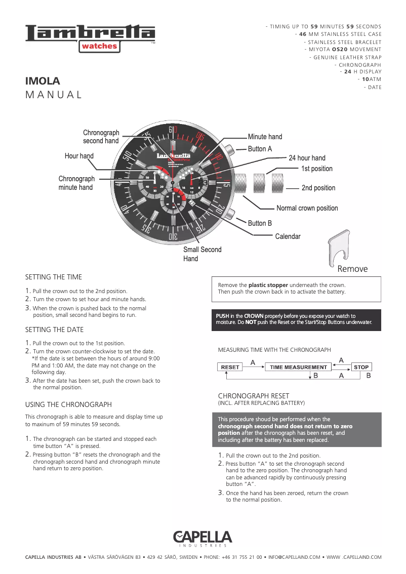Page 1 of the manual User Manual Lambretta Imola