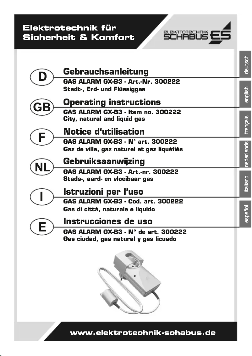 Image de la première page du manuel de l'appareil GX-B3