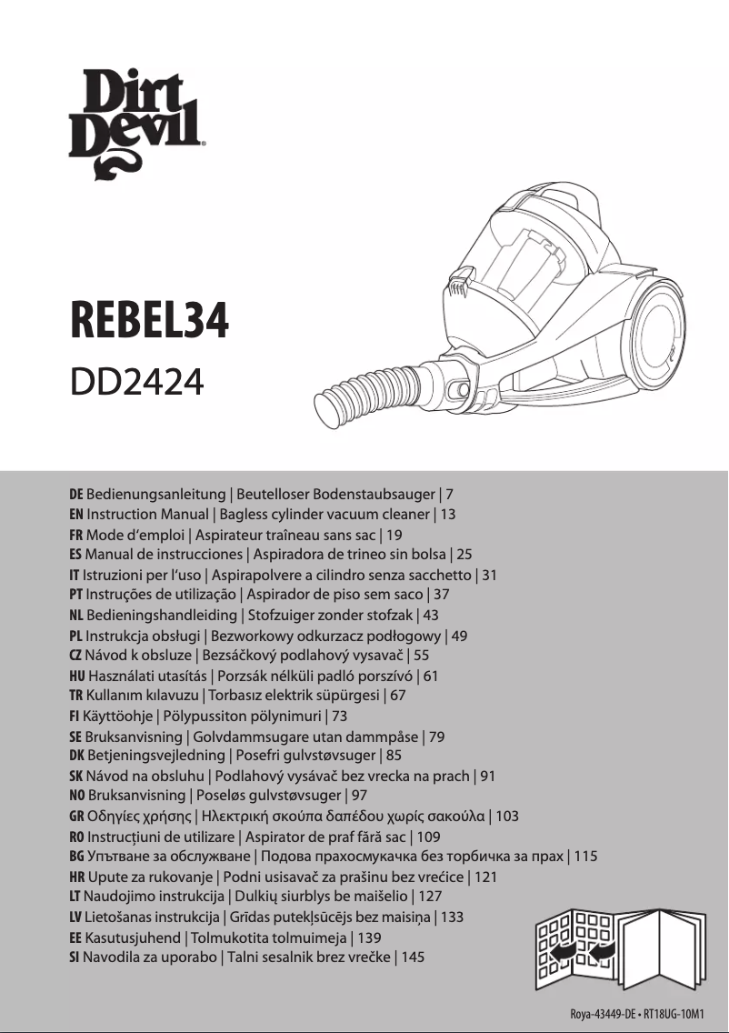 Page 1 de la notice Manuel utilisateur Dirt Devil Rebel 34