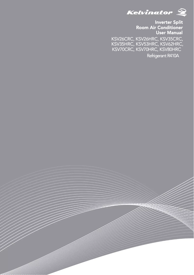 Page 1 de la notice Manuel utilisateur Kelvinator KSV62HRC