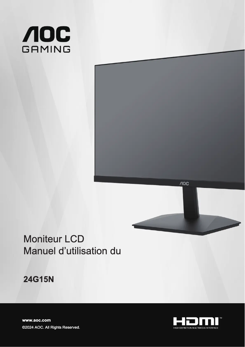 Page 1 de la notice Manuel utilisateur AOC 24G15N
