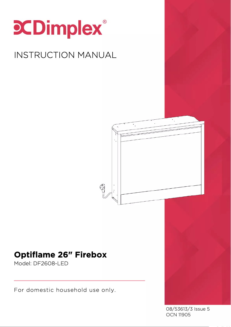 Page 1 de la notice Manuel utilisateur Dimplex Optiflame DF2608-LED