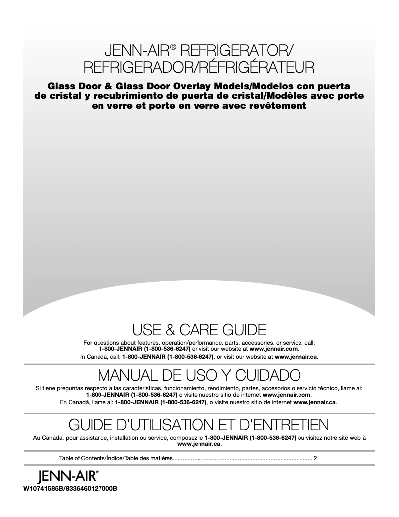Page n°1 - Manuel utilisateur JennAir JUG24FRERS