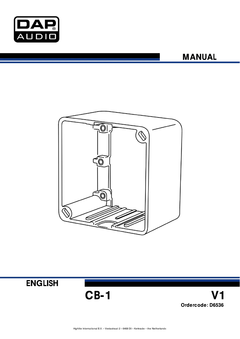 Page 1 de la notice Manuel utilisateur DAP-Audio CB-1
