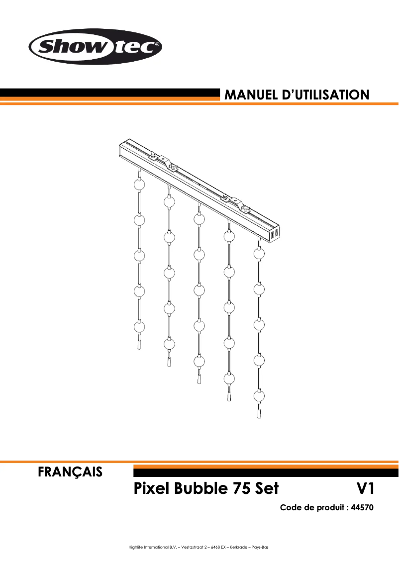 Page 1 de la notice Manuel utilisateur Showtec Pixel Bubble 75 Set