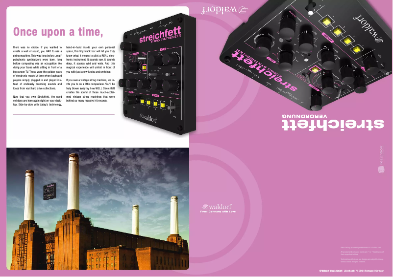 Page n°1 - Manuel utilisateur Waldorf Streichfett